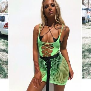 Outcast clothing - burning man mesh dress